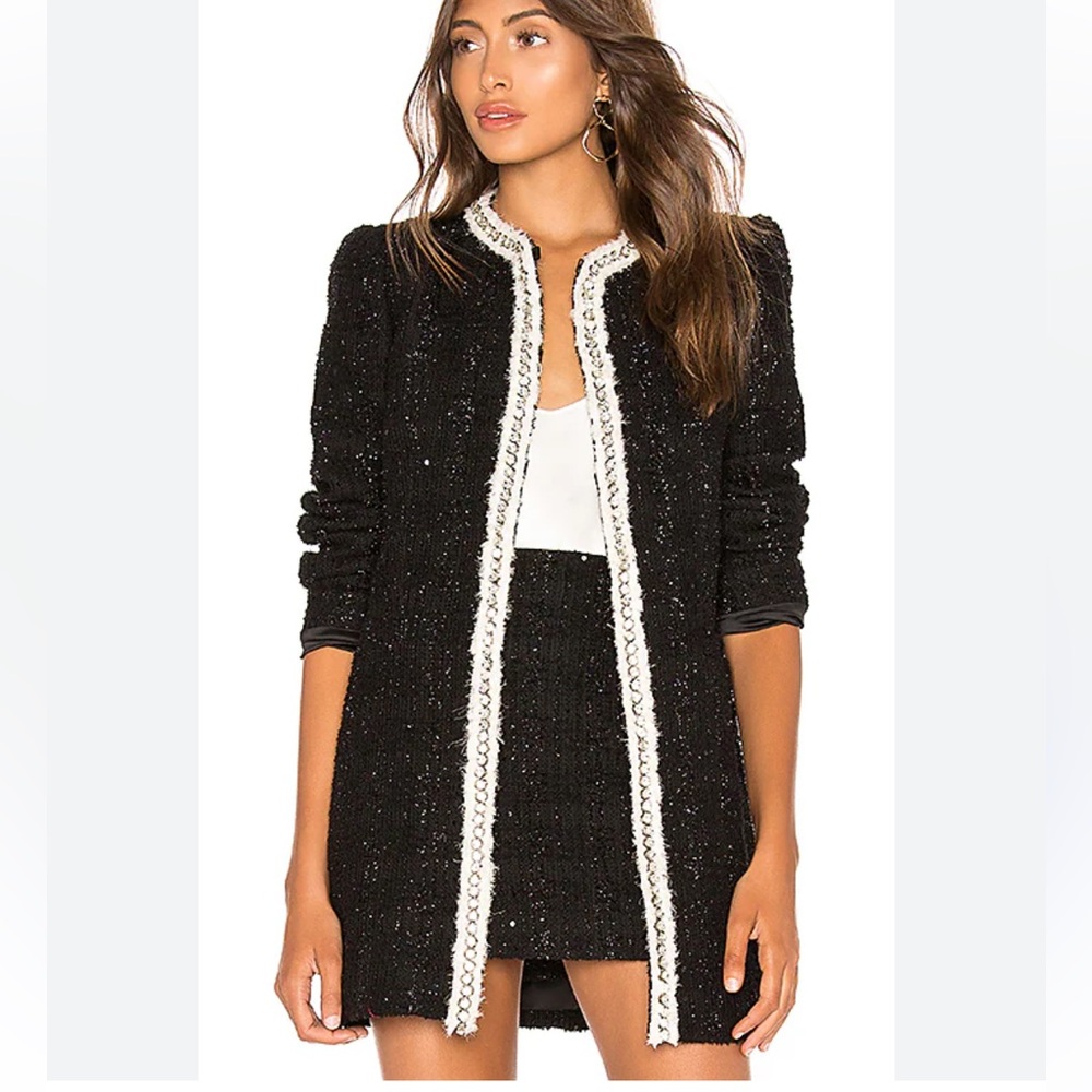 Alice + Olivia Black and Cream Blazer